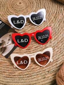 1pc/10pcs/20pcs/ Customized Bachelorette Party Heart Shaped Sunglasses, Bachelorette Beach Party Heart Shaped Sunglasses, Bridesmaids Sunglasses, Heart Shaped Sunglasses, Multi-Functional, Ornamental, Reusable, Exquisite, Stylish, High-Quality, Colorful, Modern, Custom, Personalized, Unique, Ideal Gifts For Him, Tea Room, Home, Garden, Office, For Anniversaries, For Valentine's Day, For Mother's Day, For Birthdays, For Father's Day, For Graduation, For Weddings, For Housewarming, Summer Holiday