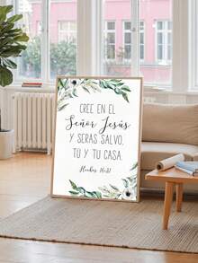 1 tấm áp phích nghệ thuật treo tường bằng vải canvas Trích dẫn tôn giáo của Tây Ban Nha với điểm nhấn là hoa, được tăng cường bằng khung gỗ chắc chắn, hoàn hảo để thêm nét tâm linh và thanh lịch cho bất kỳ không gian nào, sẵn sàng để treo, có khung tùy chọn - Nhiều màu - Xem 8