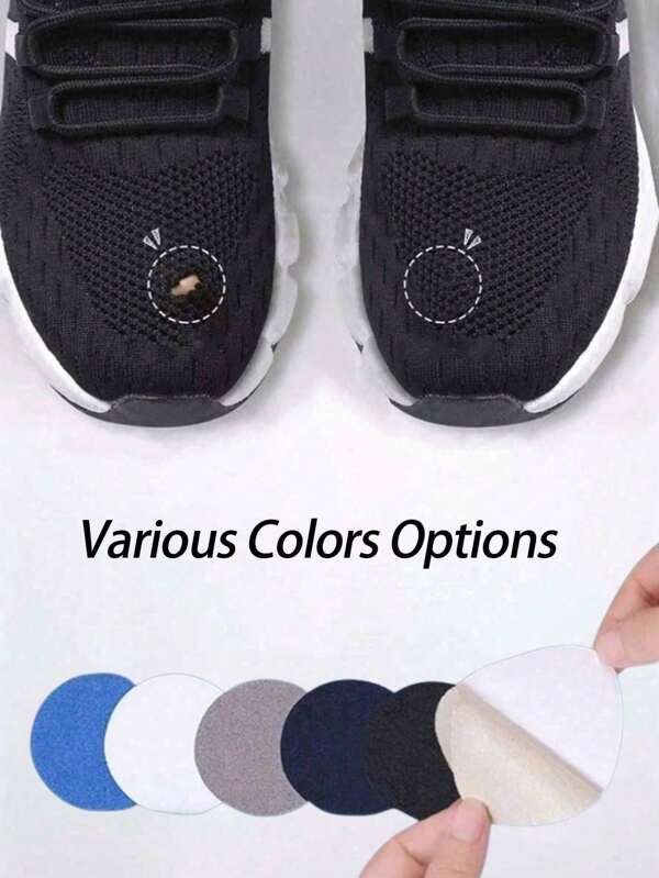 6 Paquetes de parches adhesivos para reparación de calzado deportivo, kit de parches de tela de malla para reparar la parte frontal y el forro de zapatillas, solución anti-arañazos para desgarros y desgaste, útiles escolares
