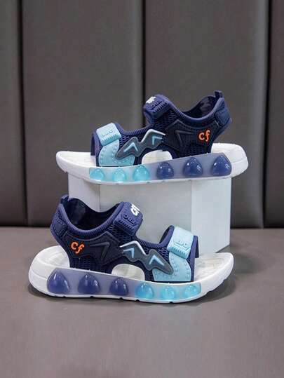 New Summer Baby Shoes, Open Toe Hook And Loop Design, Soft Rubber Sole, Non-Slip, Casual Beach Sandals