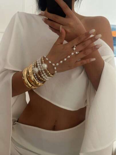 Fashionable Exaggerated Metal Bracelet, Versatile Bangle Wrist Chain