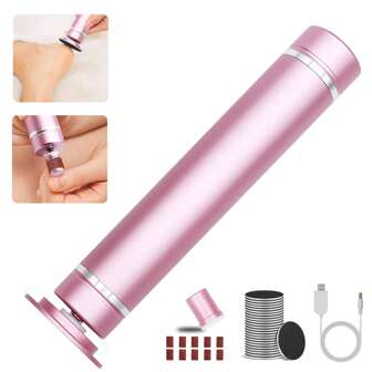 Professional Electric Foot File, Portable Rechargeable Model With 1500mAh Battery, Includes 60pcs Replacement Sanding Discs, Foot Callus Remover, Foot Care, For Men And Women