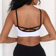 Moderna & Slim Fitness Strappy Top With Crossover On The Back - Zero Transparency - Suplex Power - Black Strips - View 2