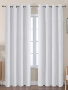 VEHEDE 2 Pcs Curtain Heat Protection Living Room Curtains With Eyelets Thermal Curtain Blackout Eyelet Curtain Set Of 2 Blackout Curtain Beige, Light Beige - Grau-weiß - View 27