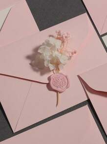 Set di cancelleria con busta. Buste eleganti rosa con decorazioni floreali, ideali per inviti a feste di compleanno, laurea, matrimonio e regali