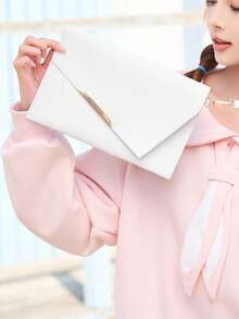 1pc Women Wristlet Wallet Coin Purse, Suitable For Ladies, Girls, Dinner, Evening, Party, Shopping, Commuting, Travel And Other Occasions - White - View 4