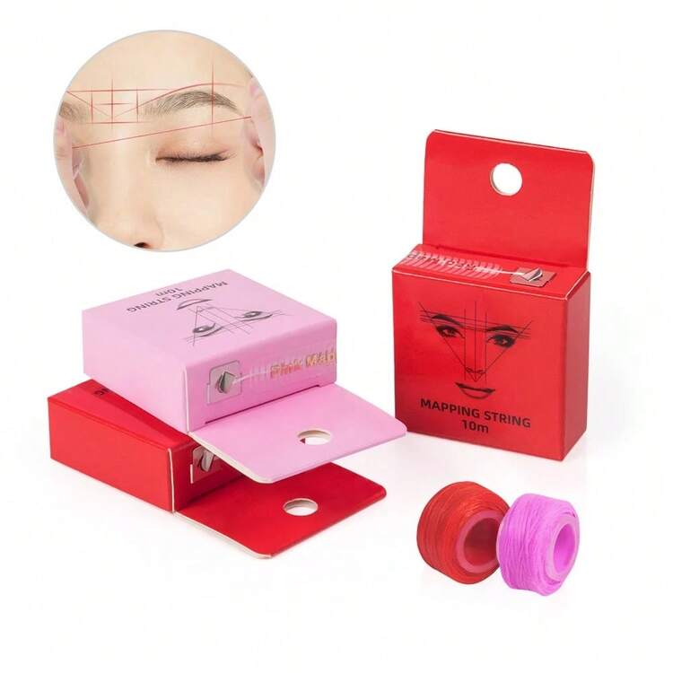 Microblading 10m Pre-Ink Mapping String For Eyebow Dyeing Liner Thread Semi Permanent Positioning Eyebrow Measuring Makeup Tool - Multicolor - View 2