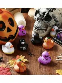 2 piezas de Patos de goma de Halloween, Patos apretables de Halloween, Decoraciones de fiesta de Halloween, Actividades de piscina, Accesorios lindos de baño y ducha, Regalos de cumpleaños, Regalos de Navidad y Halloween, Regalos para amigos, Patos de Halloween