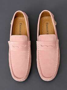 Mocasines con decoración metálica para hombres, cómodos y antideslizantes, diseño slip-on, para primavera/verano - Rosa - Ver 3