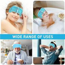 Hot/Cold Plush Gel Bead Eye Mask Migraine Wrap Ice Pack With Gel Bead & Soft Plush Backing Ice Wrap Gel Ice Packs Stay Cold Longer