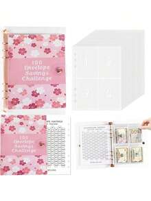 100 Envelopes Money Saving Challenge Binder A5 Money Saving Binder With Cash Envelopes Helping You Complete The Challenge To Save $5,050 In 100 Days - Rose Gold
