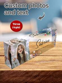 Personalized Acrylic Office Desk Name Plate - Customized With Photo And Name Engraved, Business Style Design, Floral Decor, Finish, Suitable For Office, Teacher, Receptionist, Professional Work Area Decoration Back To School - Multicolor - View 10