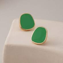 1 Pair Fashionable & Versatile Colorful Geometric Stud Earrings For Women - Multicolor - View 9