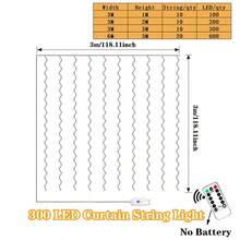 USB Powered LED Curtain Lights, Christmas Holiday Indoor Decor, Hanging For Wedding Birthday Party, With Remote Control (Batteries Not Included), No Hooks, 8 Flashing Modes, Timing Function - USB Curtain Light String - View 5