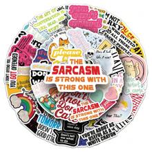 50Pcs Snarky Stickers Letter Stickers Fun Stickers Reading Stickers Sarcastic Stickers Cartoon Stickers Motivational Stickers Vinyl Waterproof For Laptop Phone Car Skateboard Water Bottles Scrapbooking Computer Journaling,School Supplies,Back To School