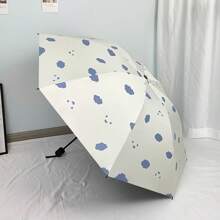 1 pieza Paraguas reversible totalmente automático para mujer, sombrilla y paraguas de lluvia, estudiante, anti-UV, con aroma a leche, de estilo fresco