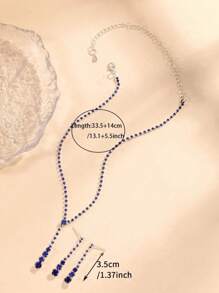 2 pièces Set de collier et boucles d'oreilles étincelants pour femmes, accessoires de bijoux de mariée élégants pour soirée