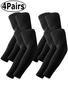 4 أزواج / 1 زوج أكمام تبريد بحماية الأشعة فوق البنفسجية ، أكمام مُغطاة للنساء والرجال للصيف والأنشطة الخارجية لحماية من الشمس لها فتحة لسبابة اليد، حماية من الأشعة فوق البنفسجية