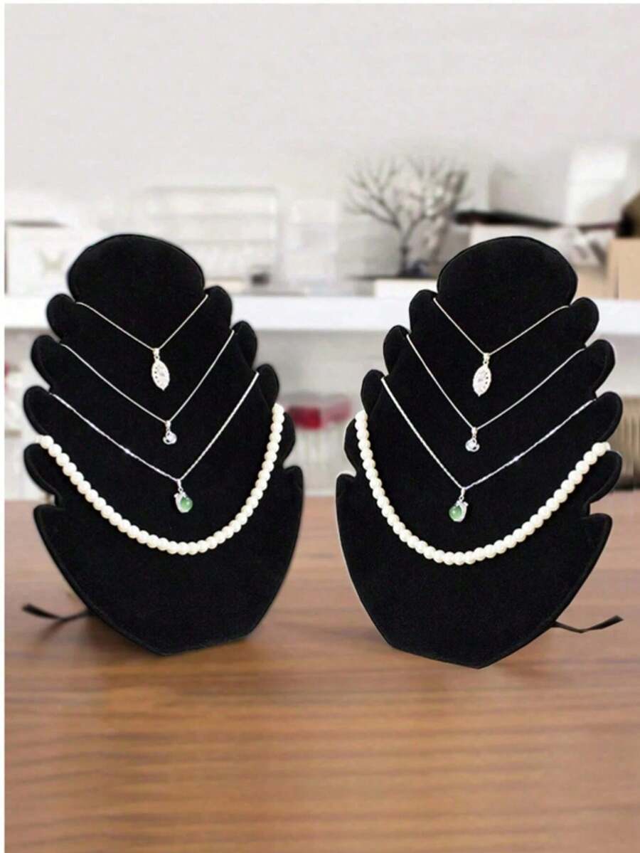 1 件黑色天鹅绒耳环耳环项链展示架、吊坠项链收纳架、手链架、珠宝配件架、珠宝盒，适用于情人节礼物、母亲节、生日礼物夏季必备女士收纳整理礼物旅行返校