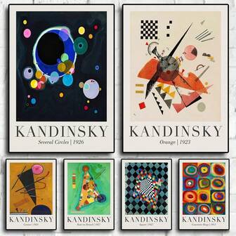 1 幅瓦西里·康定斯基抽象艺术帆布画同心环海报和印刷品墙壁艺术画家居装饰可选画框