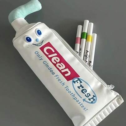 Squeeze The Fun,Toothpaste Tube Pencil Pouch For Creative Smiles,Paste & Play, Cute Collapsible Pen Tube For School Buddies,Back To School,School Supplies,Pencil Case,Pencil Pouch,School Bag,Stationery
