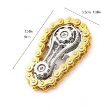 1Pc Metal Gear Chain Fidget Toy, Relieve Stress By Rotating Bicycle Chain With Hands, Multiple Ways To Play,Teen Gift, Desk Toy - Multicolor - View 13