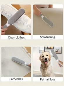 Reusable Cotton Lint Brush, Double-Sided Use For Removing Pet Hair, Static Electricity Duster Brush, Suitable For Cleaning Cats, Clothes, Sofa, Furniture, Bedding, Carpets