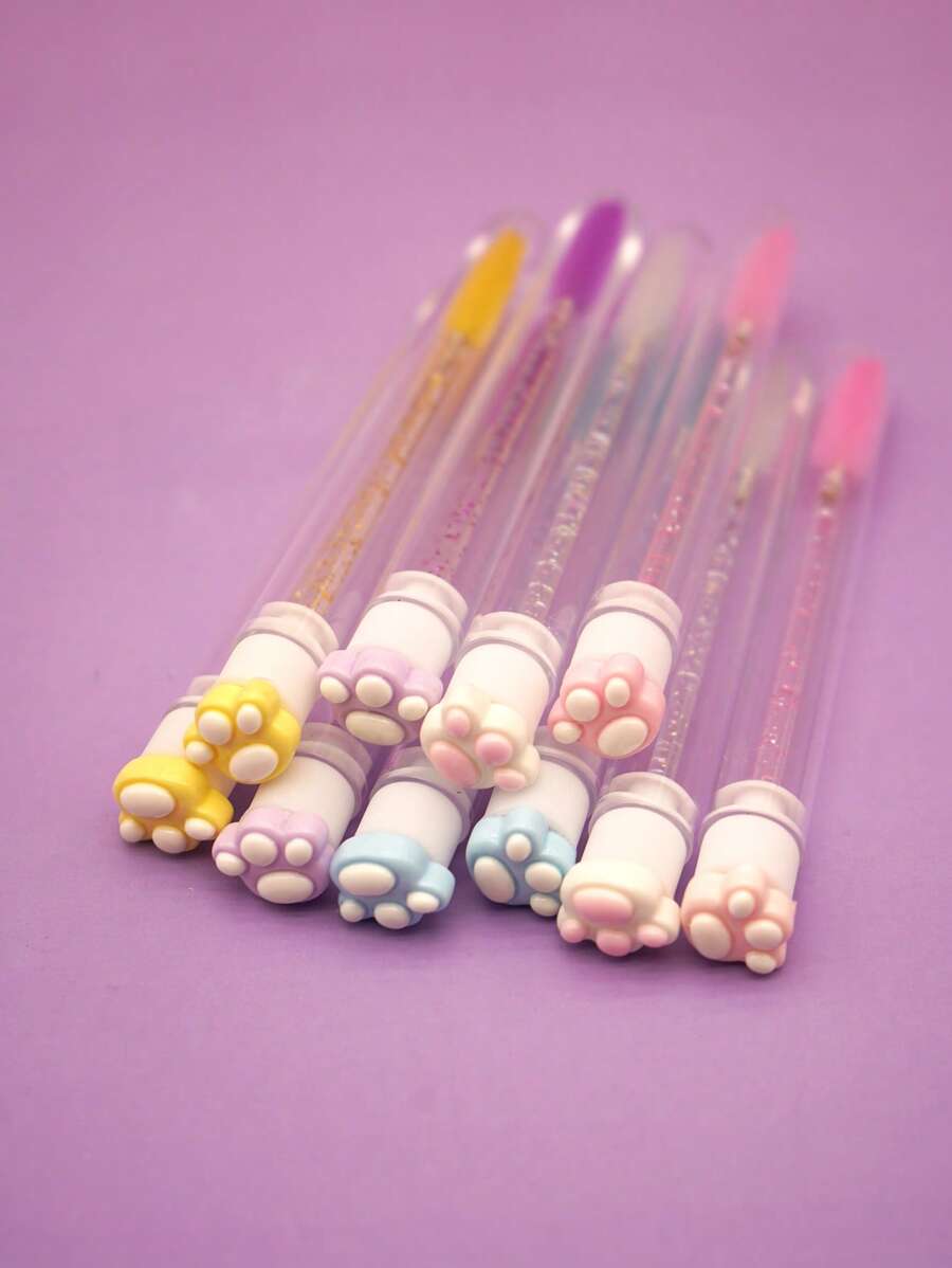 1/2/3/4/5 Stücke Mascara Bürsten mit Katzenpfoten Design, niedliche Reise Make-up Pinsel für Augenbrauen und Wimpernverlängerung