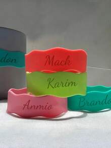 1 pieza Funda de silicona antideslizante resistente al calor personalizada, Cubierta personalizable para botella de agua con logo/texto, Regalo para papá, mamá, amigos, maestros - Multicolor - Ver 1