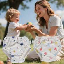 3 pièces Couches en tissu souples et mignonnes avec imprimé de fruits, réutilisables et lavables, culottes d'apprentissage pour bébé, convient aux nourrissons et bambins de 9 mois à 3 ans, pour filles et garçons en cours de propreté