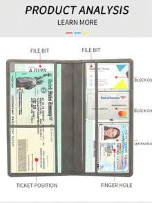 1PS Car Insurance Data File Protection Box Car Insurance Business Card High-Grade Leather ID Card Driver's License Wallet Gift