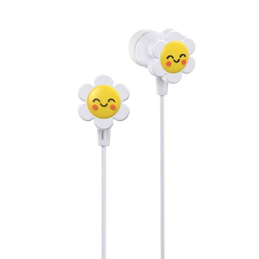 GEMS Novelty Wired Earbuds - White - View 1