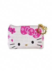 Sanrio 1Pc Hello Kittys Coin Purse Cute Cartoon With KT Cat Character Zipper Design Storage Bag Gift(Some Parts May Be Random)