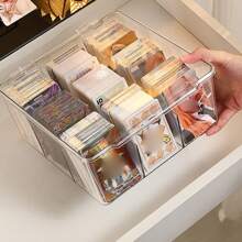 1 pièce de boîte de rangement avec compartiments empilables en plastique, convenant aux armoires de cuisine, plans de travail, boîtes de rangement pour sachets de thé et de café, avec 8 compartiments transparents, paniers, boîtes et contenants pour l'organisation de la maison