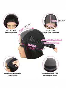 40 Inch Wear And Go Glueless Wigs Human Hair Pre Plucked Pre Cut With Baby Hair 200 Density 5x5 HD Lace Closure Wigs 12A Straight Wigs Ready To Wear Wig For Beginners - Natural Black - 查看 4