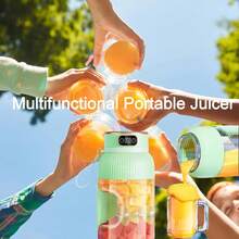 Upgrade To A 10-Blade Mini Portable Juicer, A Multi-Functional Juicer And Blender Suitable For Vegetables, Fruits And Milkshakes, A Rechargeable Juicer, A Portable Blender Suitable For Sports, Travel And Outdoor Use - Multicolor - View 8