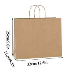 10 piezas - Bolsas de regalo de papel kraft grandes, bolsas de papel marrón con asas, bolsas de papel grandes, bolsas de compras para pequeños negocios, regalos y mercancía, bolsas de compras, bolsas de fiesta