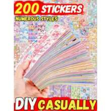 100 Cute Cartoon Laser Stickers (Random Sticker Patterns), GOO Card Stickers, Party DIY Stickers, With Built-In Cutting Lines That Do Not Require Cutting, Cute Cartoon Themed Stickers For Adults, Teenagers, And Children,School Supplies,Back To School