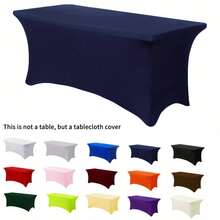 BRISCOES HOMEWARE 覆盖整个桌子的矩形涤纶桌布，抗皱且可洗，有弹性且紧密贴合，适合室内、室外、庭院、野餐、露营、派对、婚礼、宴会。