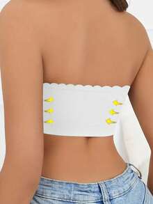 Women's Solid Color Strapless Seamless Wire-Free Bra - White - View 4