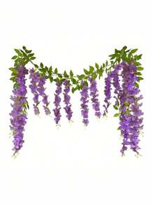 2 pièces Fleurs artificielles de glycine blanches de 10 branches, guirlande de fleurs de glycine en soie pour arche de mariage, fête, jardin, maison, décoration, cadeau de Pâques, décoration de mariage, décoration de chambre esthétique