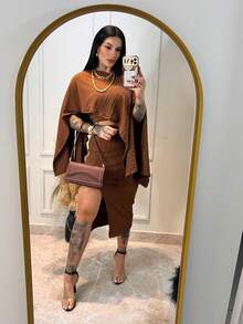 3 Piece Set, Top And Ruffled Skirt, Super New!!!!!! - 鏽棕色 - 查看 7