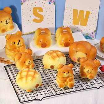 1pc Cute Soft & Squishy Realistic Bread Prop For Decoration, Stress Relief & Photography