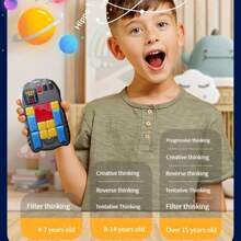 1 set Jeux Klotski, jeu STEM, jeux de puzzle pour adultes - avec plus de 500 niveaux, jeux électroniques pour le cerveau - jouets fidget de voyage, casse-tête amusants pour tous les âges, meilleur cadeau pour Noël, Pâques, anniversaire (2 piles AAA non incluses)