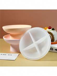 1 pieza Bandeja de almacenamiento de joyas, molde de silicona de bandeja alta para velas de cemento, molde de bandeja de resina de jesmonita para decoración del hogar
