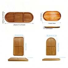 1 件相思木托盘，非常适合盛放食物、小吃、饮料、寿司、牛排、披萨、甜点、蛋糕、面包、早餐托盘、咖啡托盘、茶托盘、烤盘、开胃菜拼盘、分体拼盘、万圣节/圣诞节礼物/感恩节特别厨具、厨房、圣诞礼物 - 黃色 - 查看 12