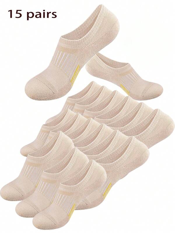 6/12/15 Pares de calcetines invisibles de tobillos con rayas transpirables para hombres, calcetines cortos de moda casuales unisex, de alta elasticidad, suaves, de secado rápido, antibacterianos, resistentes al olor y que absorben la humedad, adecuados para primavera, verano y otoño.