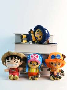 ONE PIECE 12 estilos de muñecos de peluche genuinos de ONE PIECE Monkey D Zoro, Chopper, Ace - Juguetes de peluche del Rey Pirata, lindos llaveros con colgantes, figuras de anime Kawaii, juguetes de peluche para coleccionar, regalos para cumpleaños y festivales de niños, 14cm/5,5 pulgadas