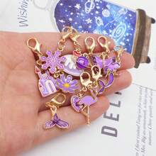 10Pcs Cute Enamel Charms Set - Multicolor Pendants With Lobster Clasp,Bag & Shoe Charm,Jewelry Supplies For DIY Bracelet Keychain