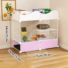 Jaula grande para conejo de interior para uso doméstico, recinto espacioso con diseño a prueba de orina, hábitat para animales pequeños - Multicolor - Ver 6